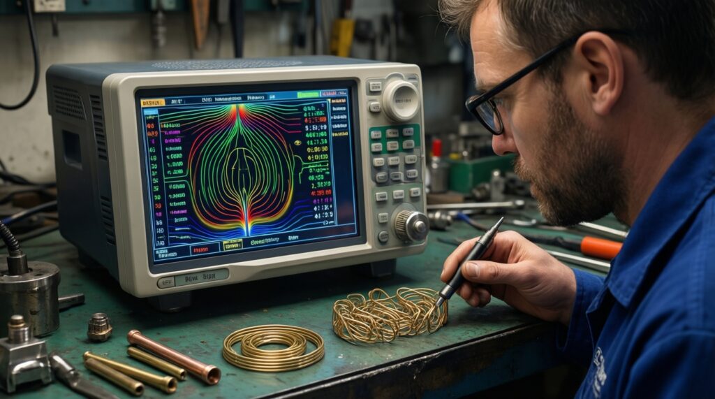 Как отличать цветмет по звуку и поведению сигнала: медь, латунь, алюминий, свинец - иллюстрация