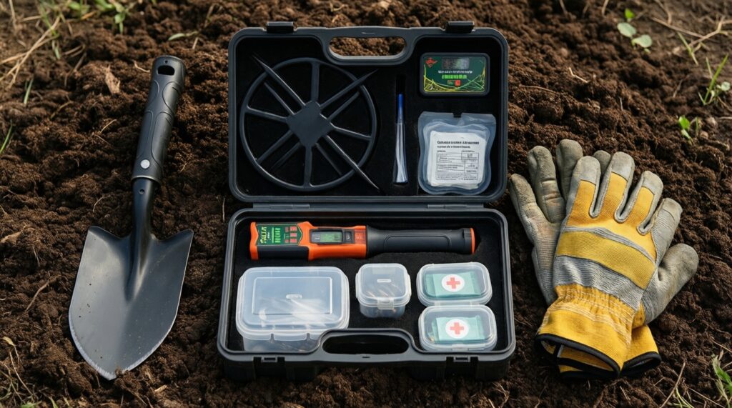 Полевой набор кладоискателя: что реально нужно (лопата, пинпоинтер, перчатки, контейнеры) - иллюстрация