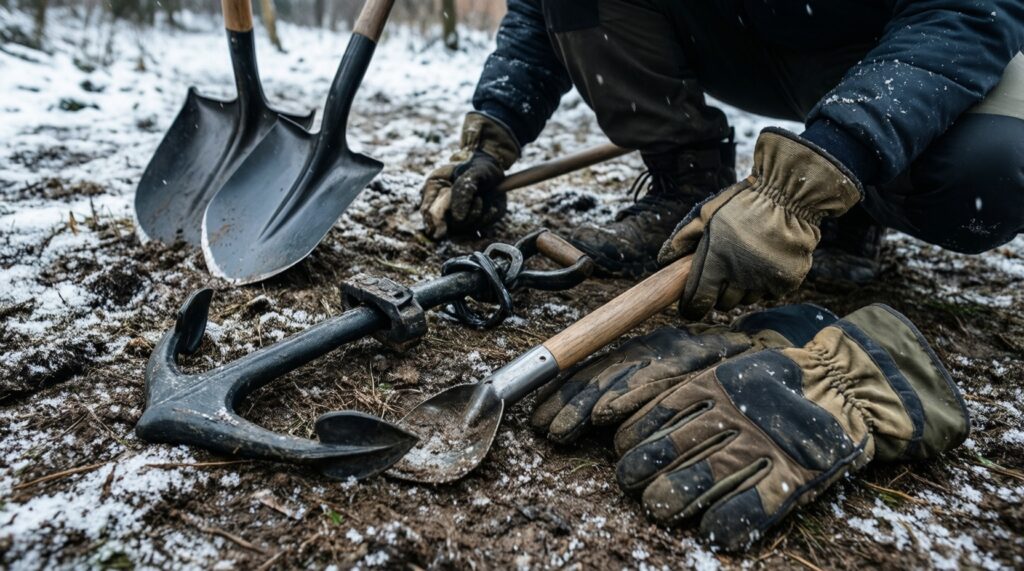 Снаряжение на выход: лопаты, пины, перчатки, сумки и мелочи, которые решают - иллюстрация