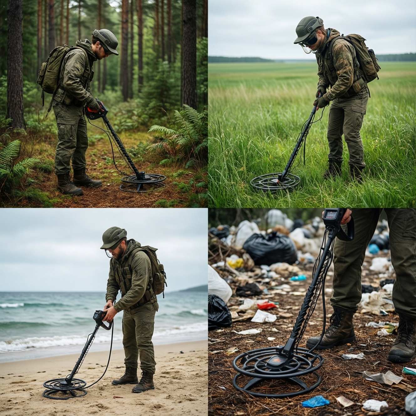Настройка прибора под разные условия: лес, поле, пляж и замусоренные места