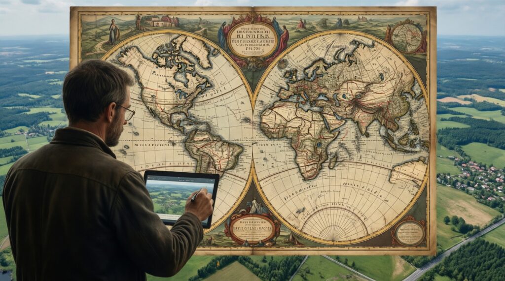 Как читать старые карты и привязывать их к местности: практические методы без сложной геодезии - иллюстрация