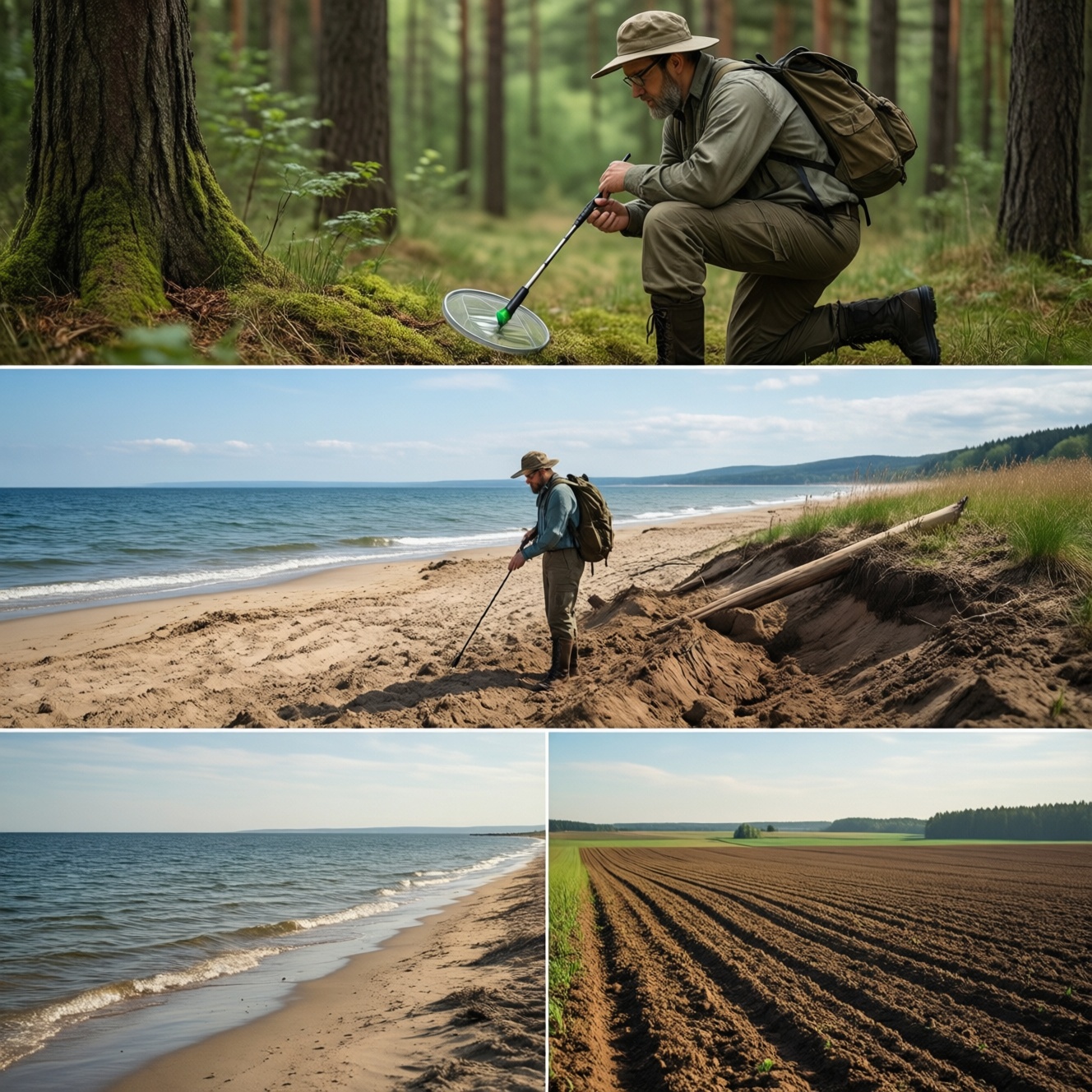 Коп с металлоискателем в лесу, на пляже и в поле: как меняется тактика поиска и находки