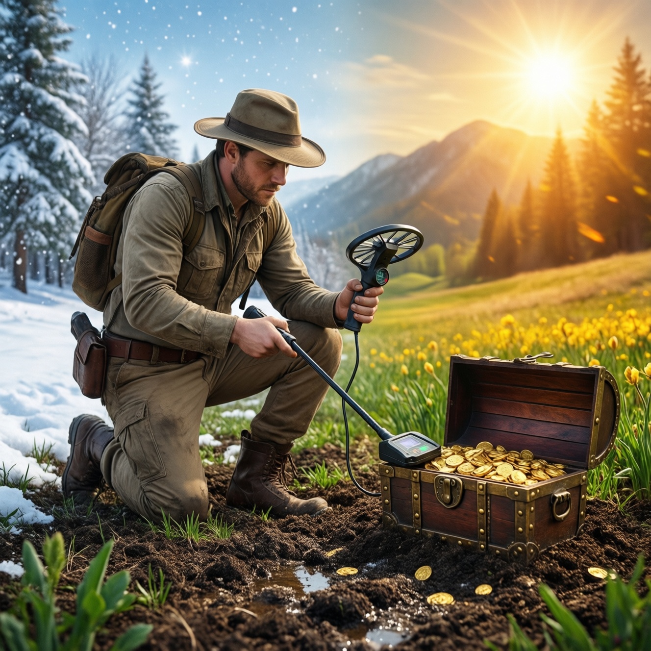 Сезонность поиска: где лучше работает металлоискатель весной, в жару, осенью и зимой